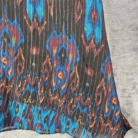 ZBD Design Womens Silk Skirt 12 Multicolor Beaded Ikat Boho Maxi Festival Unique - Picture 8 of 9